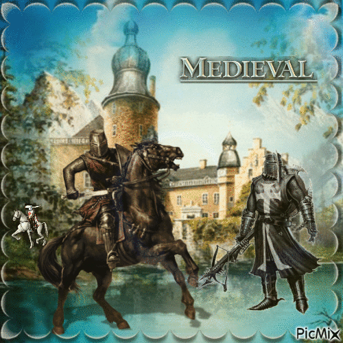 les chevalier devant le château - Gratis animeret GIF