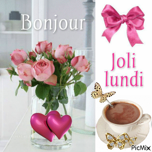 bonjour joli lundi - 無料のアニメーション GIF