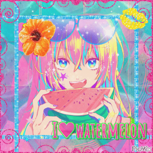 luka loves watermelon!!! - Бесплатни анимирани ГИФ