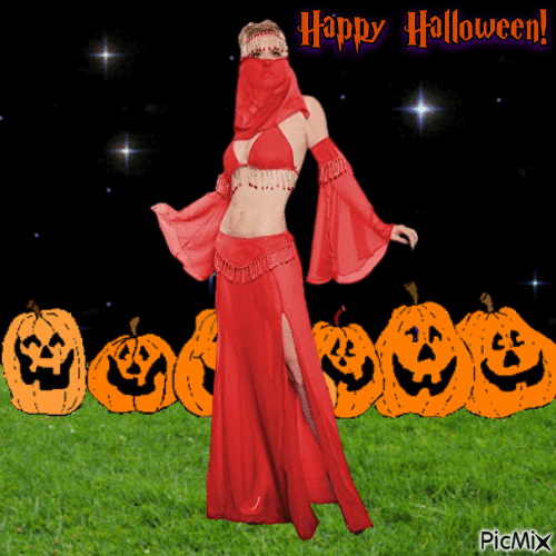 Female genie Halloween - Besplatni animirani GIF