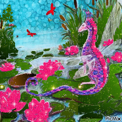 Водный дракон - Darmowy animowany GIF