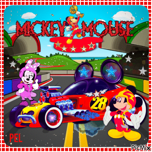 Mickey Mouse vainqueur de la course - Бесплатни анимирани ГИФ