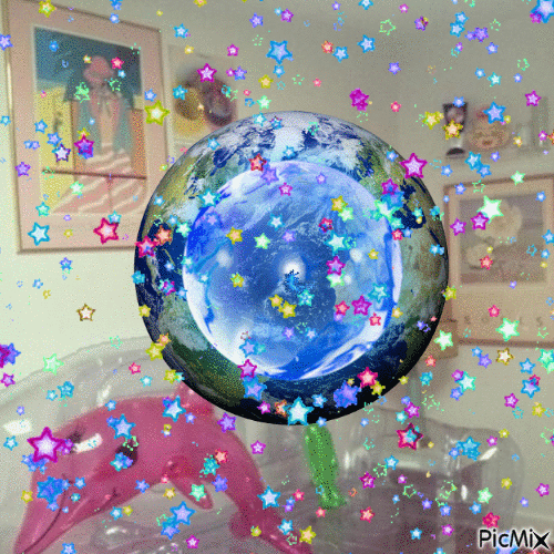 world in your living room, hand in your pocket - GIF animasi gratis
