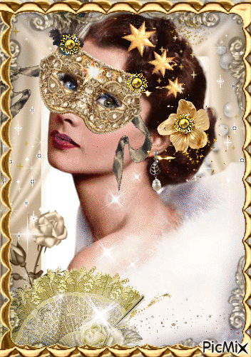 Glamerous masquerade portrait - GIF animé gratuit