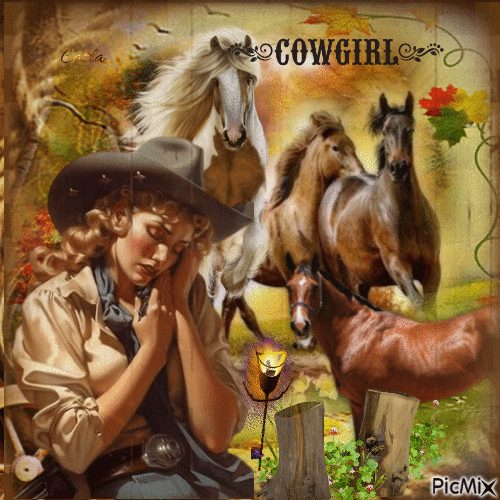 Cowgirl - GIF animado grátis