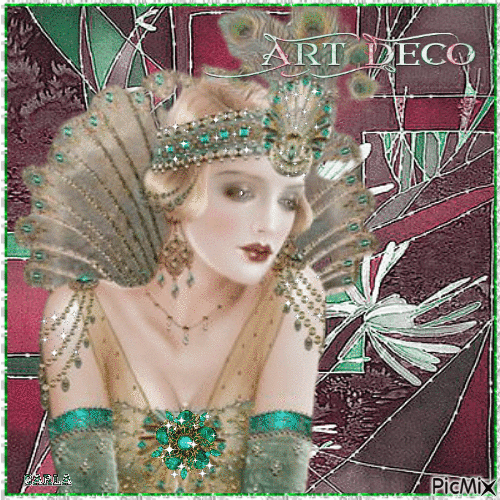 Femme Art Deco - GIF animé gratuit