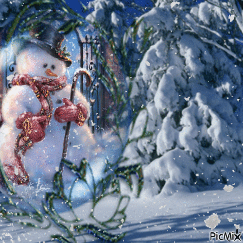 Bonhomme de neige - Gratis geanimeerde GIF
