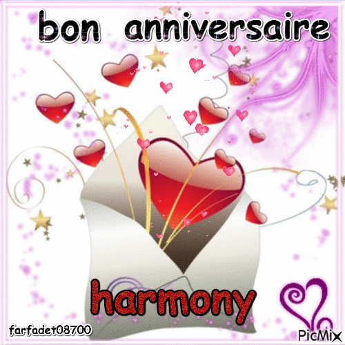bon anniversaire harmony - Бесплатный анимированный гифка