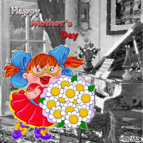 Flowers for you. Happy mothers day. - Bezmaksas animēts GIF