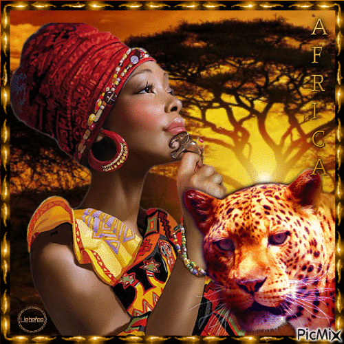Afrika Frau Porträt- 3 - Bezmaksas animēts GIF