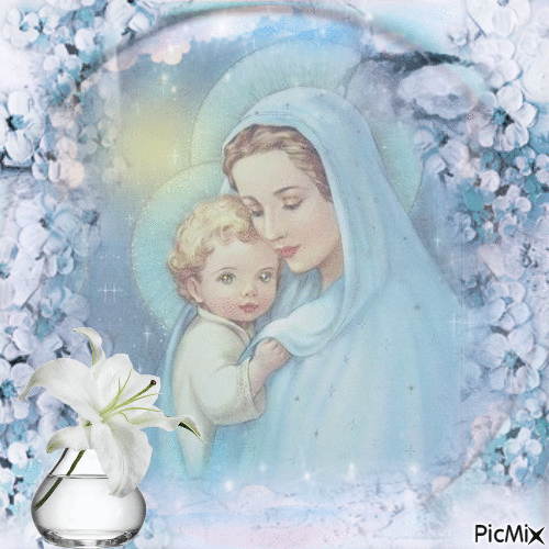 Mutter Gottes mit Jesus - Gratis animeret GIF