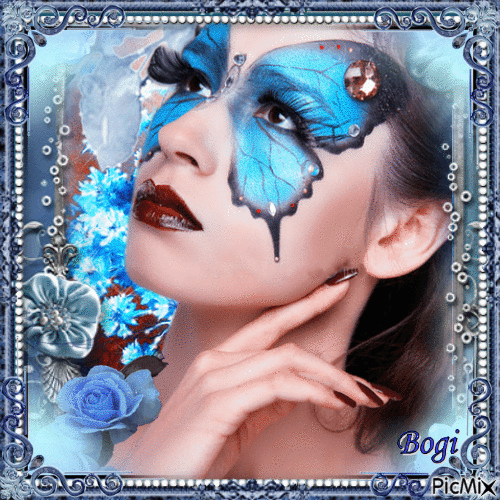 Blue butterfly ... fantasy - Zdarma animovaný GIF