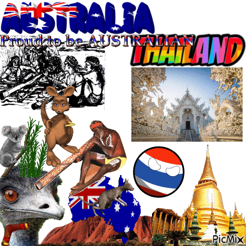 THAILAND AND AUSTRALIA - Free animated GIF
