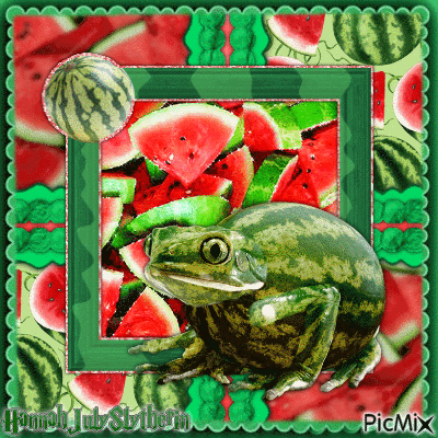 {♦}Watermelon Froggo{♦} - GIF animasi gratis