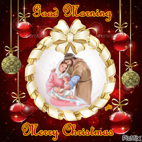 Good Morning - Merry Christmas Happy Birthday Jesus - Ingyenes animált GIF