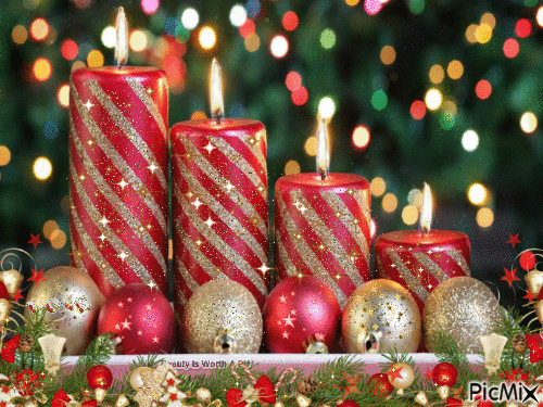 Christmas Candles - Δωρεάν κινούμενο GIF