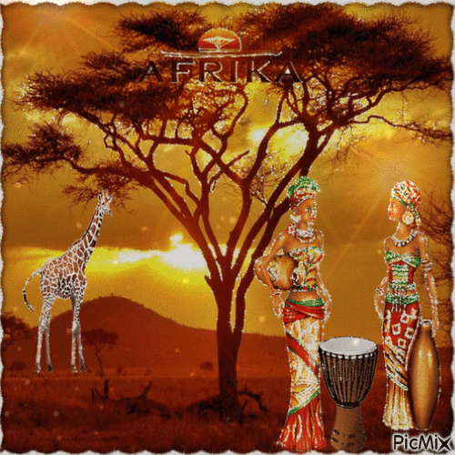Sonnenuntergang in Afrika - Darmowy animowany GIF