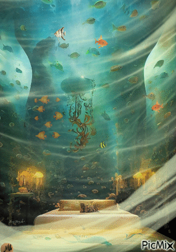 Una habitación de acuario - Nemokamas animacinis gif