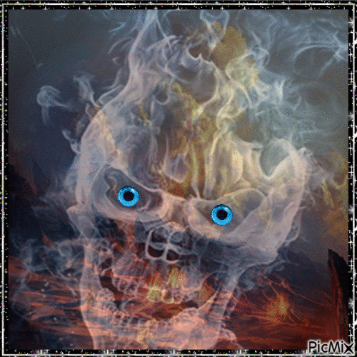 Skeleton on fire - Бесплатни анимирани ГИФ