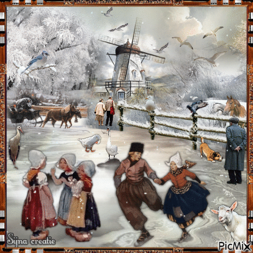 Winter in the Netherlands - Бесплатный анимированный гифка