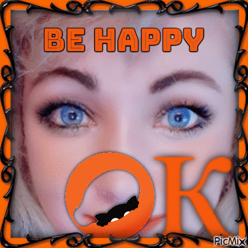 be happy 😍😻 ❣ «OK» - GIF animado grátis