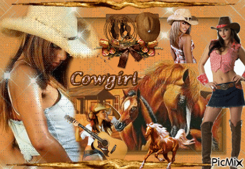 Les cowgirls - Free animated GIF