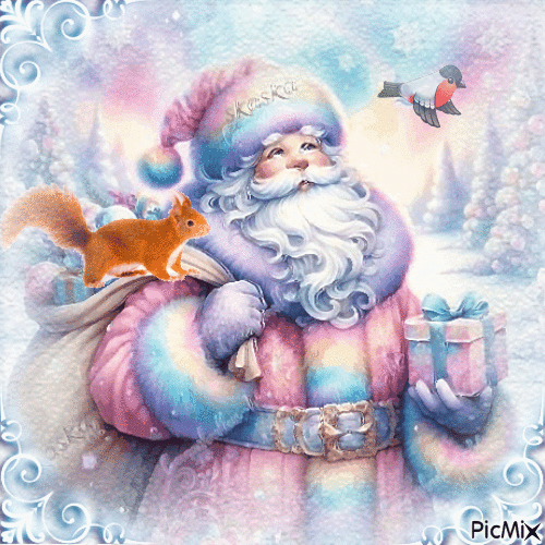Добрый Дедушка Мороз - Бесплатный анимированный гифка