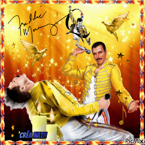 Freddie Mercury, concours - Darmowy animowany GIF