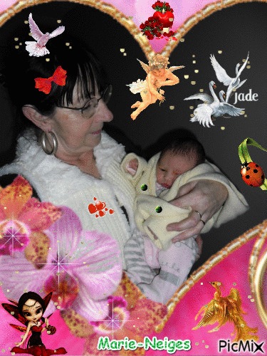 Jade et sa mamie Marie-Neiges - Free animated GIF