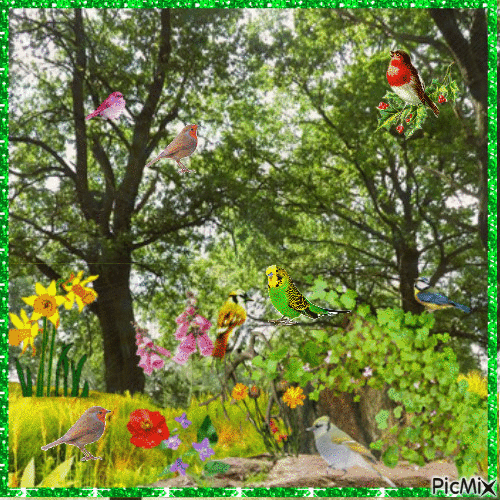 Frühling printemps spring - Darmowy animowany GIF