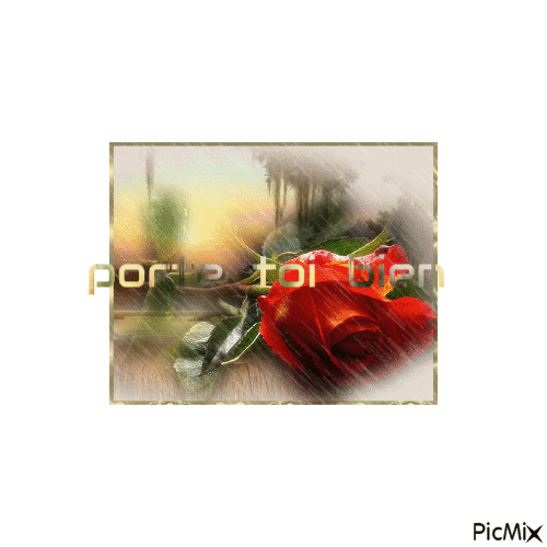 rose  sous  la pluie - Безплатен анимиран GIF