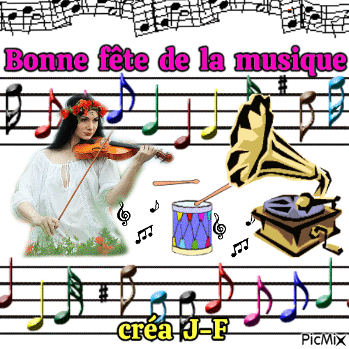 bonne fête de la musique - Бесплатный анимированный гифка