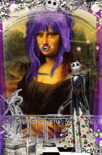 Gothic Christmas  - Mona Lisa 🙂🎄 - Бесплатни анимирани ГИФ