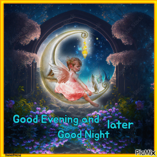 Good Evening and later Good Night - Zdarma animovaný GIF