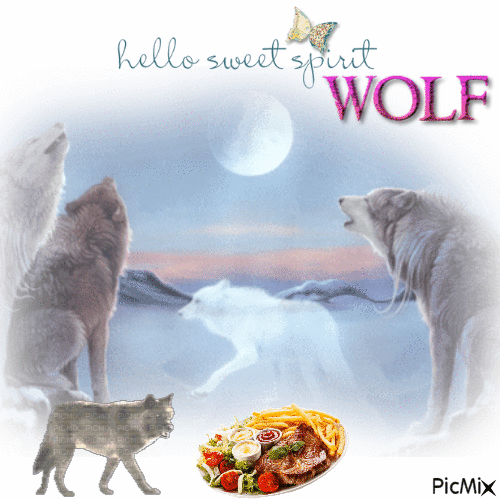Hello Sweet Spirit Wolf - Free animated GIF