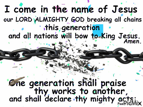 Breaking all chains in JESUS name, Amen. - Gratis animerad GIF