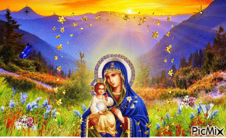 Sf.Maria si pruncul - GIF animado gratis