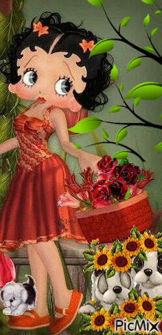 Betty Bood en el jardín - GIF animado gratis