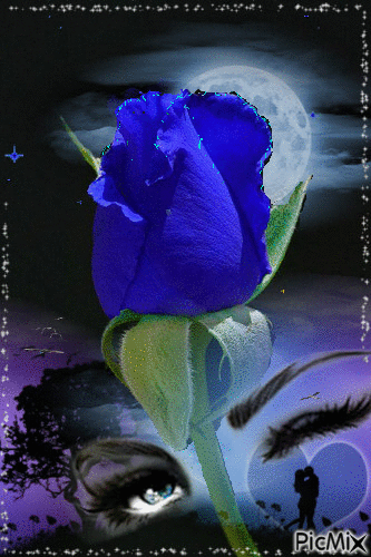 "BLUE MOON" Rose - Бесплатни анимирани ГИФ