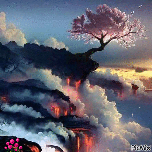 Pink Tree - GIF animado gratis