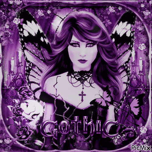 Gothic fairy purple - GIF animate gratis
