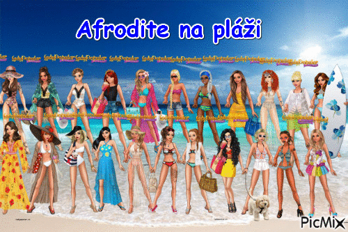 Afrodite na pláži - GIF animado gratis