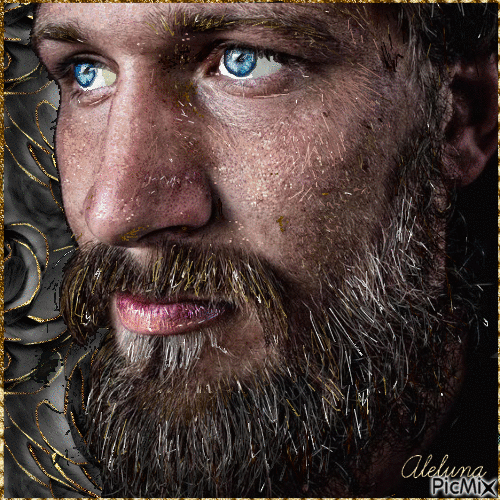 Ritratto di un uomo con gli occhi azzurri - GIF animé gratuit