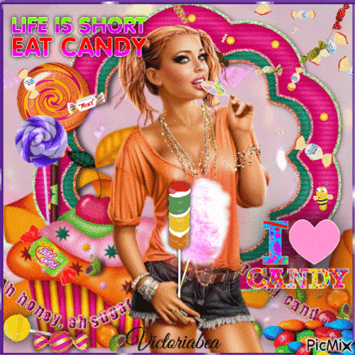 Eat candy - Free animated GIF