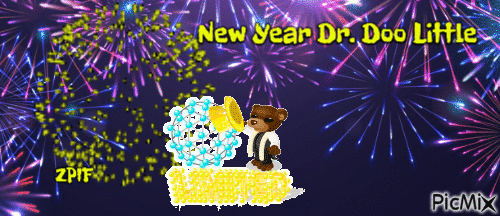 New Year Dr. Zoo Little - Darmowy animowany GIF
