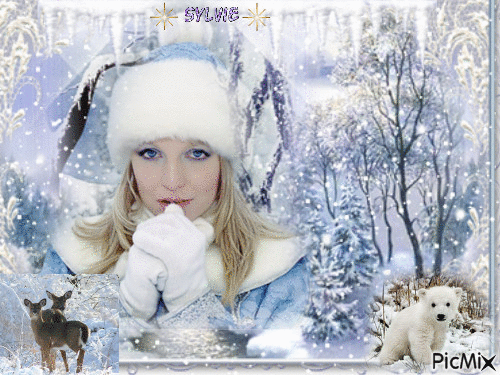 visage en hiver ma création a partager sylvie - Ingyenes animált GIF