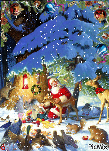 Santa's Animals - Darmowy animowany GIF