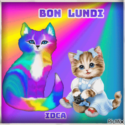 Bon lundi les chatons - Бесплатный анимированный гифка