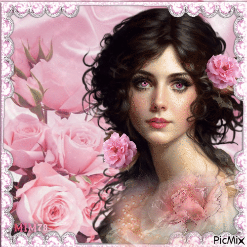 Une princesse et des roses - Zdarma animovaný GIF