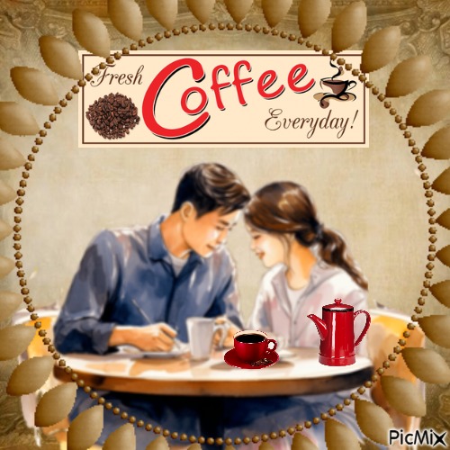 COFFEE COUPLE - png gratis